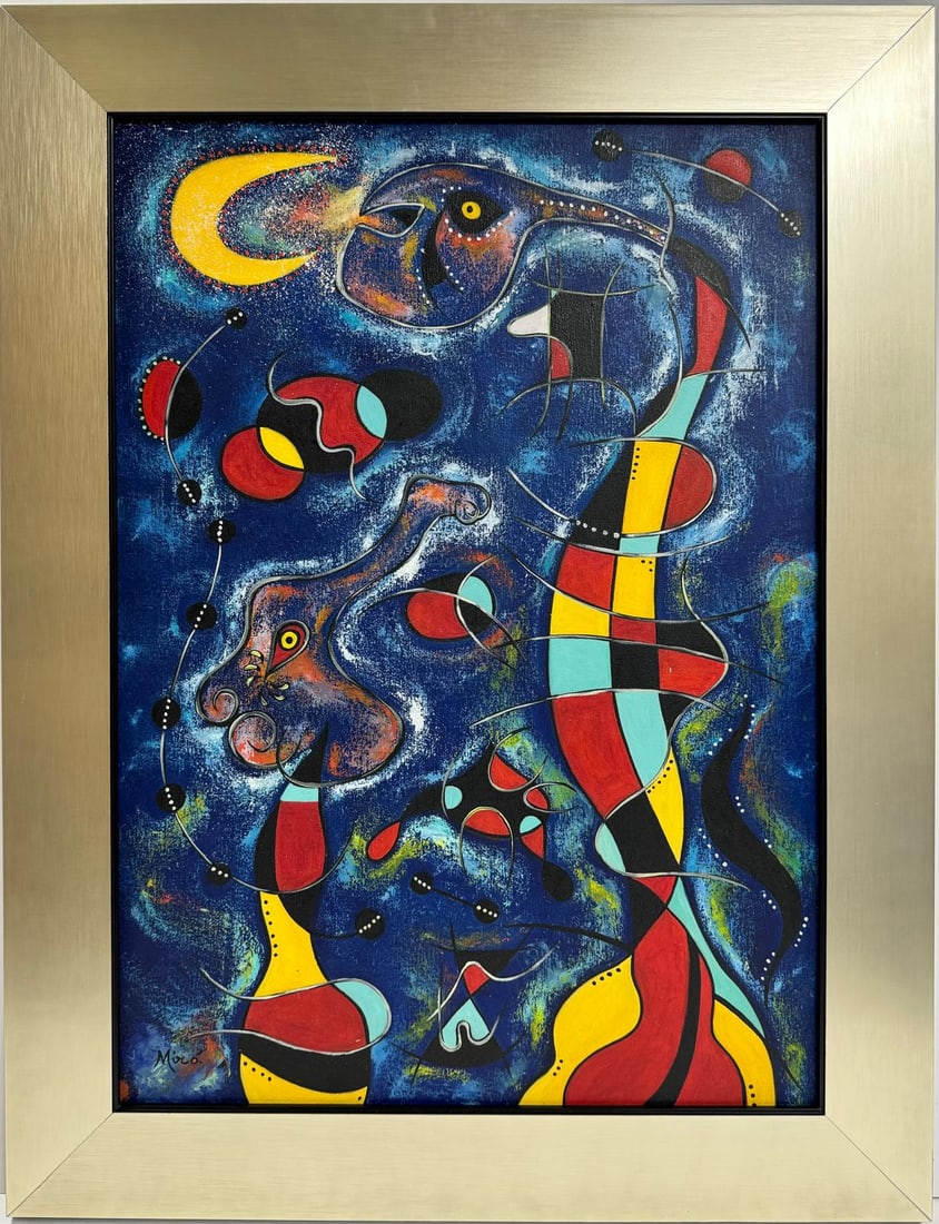 Joan Miro Spanish 1893 - 1983 Oil on Canvas in the style of. Dali Picasso Magritte Chagall Era (1 of 6)