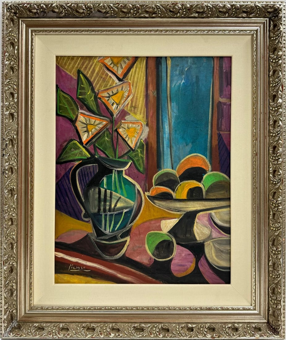 Pablo Picasso Spanish 1881-1973 Beautiful Oil On Canvas Painting in the style of Dali,Magritte, COA (1 of 10)