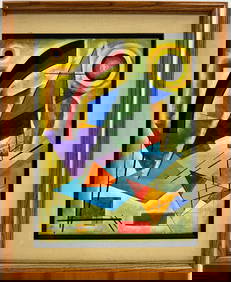 Wassily Kandinsky 1866 - 1944 Oil on Canvas Painting in the style of. Mondrian. Kazimir Malevich Era (1 of 7)