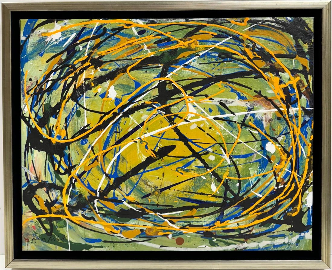 Jackson Pollock American Oil on canvas Painting In The Style of. Rothko Kline de Kooning O'Keeffe. (1 of 7)