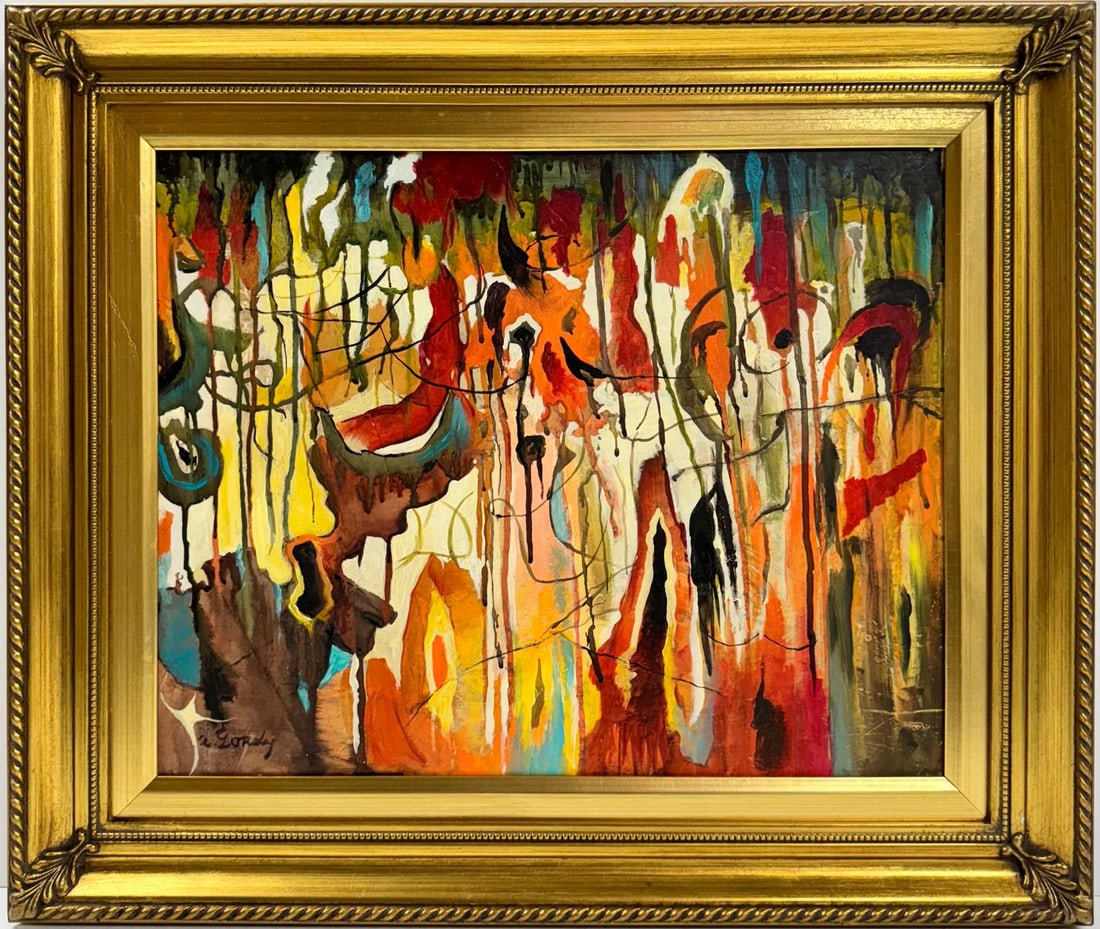 Arshile Gorky American 1904-1948 Oil on canvas painting in the style of. Picasso ,Pollock,Rothko Era (1 of 7)