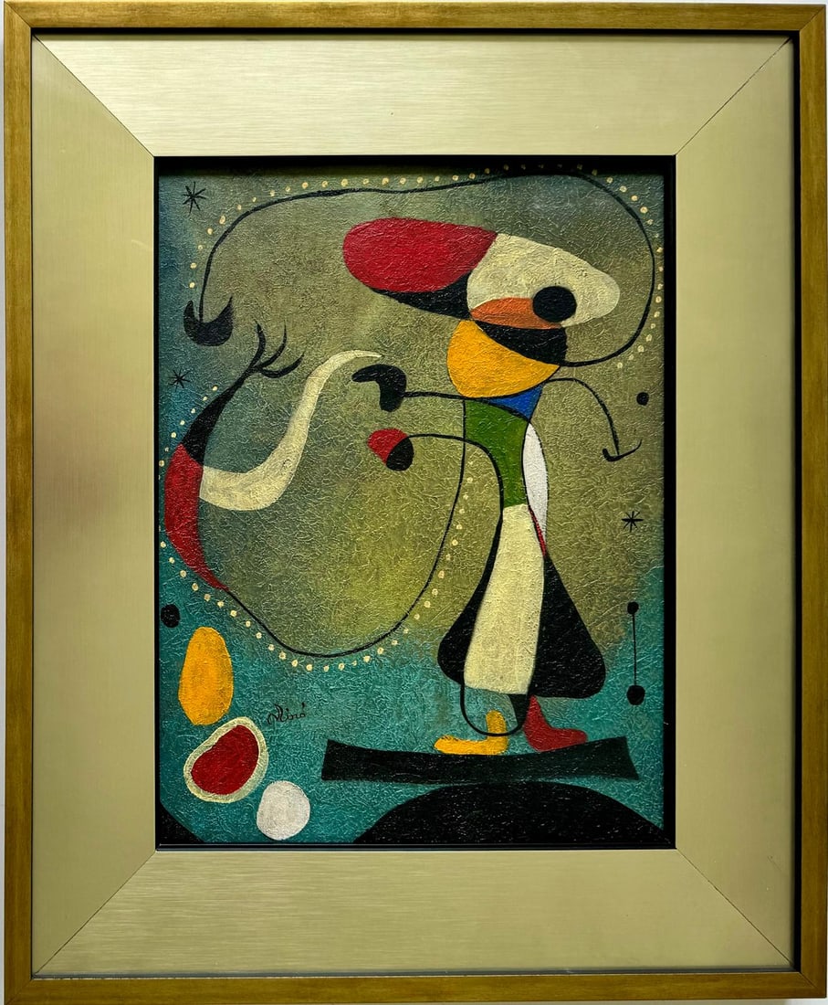 Joan Miro Spanish 1893 - 1983 Oil on Canvas in the style of. Dali Picasso Magritte Chagall Era (1 of 7)