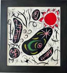 Joan Miro Spanish 1893 - 1983 Oil on Canvas in the style of. Dali Picasso Magritte Chagall Era