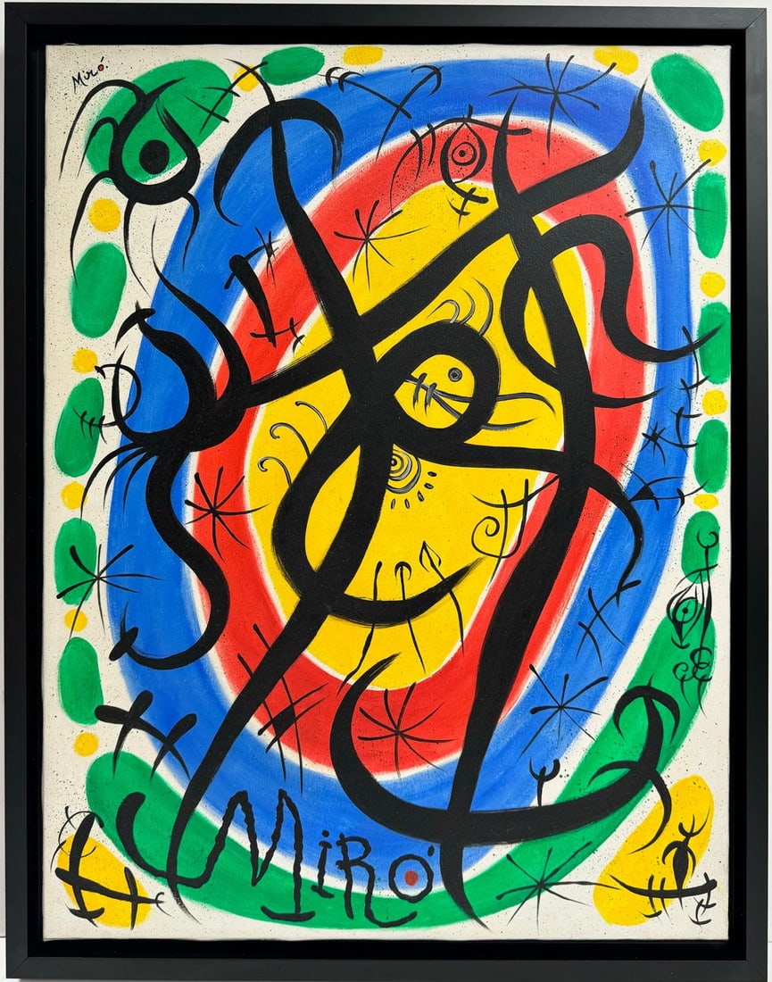 Joan Miro Spanish 1893 - 1983 Oil on Canvas in the style of. Dali Picasso Magritte Chagall Era (1 of 7)