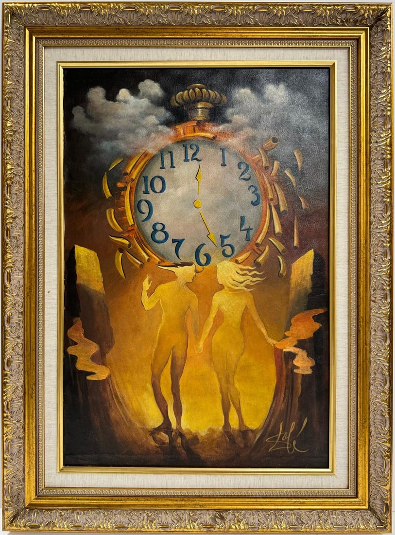 Salvador Dali Spanish 1904 - 1989 Oil on Canvas Painting in the style of. Magritte Ernst Picasso Era (1 of 6)