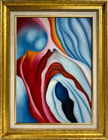 Georgia O'Keeffe American 1887 - 1986 Untitled Oil On Canvas Painting in the style of, Pollock COA