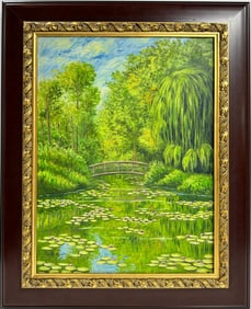 Claude Monet French 1840 - 1926 Oil on canvas Painting in the style of Renoir Era.COA