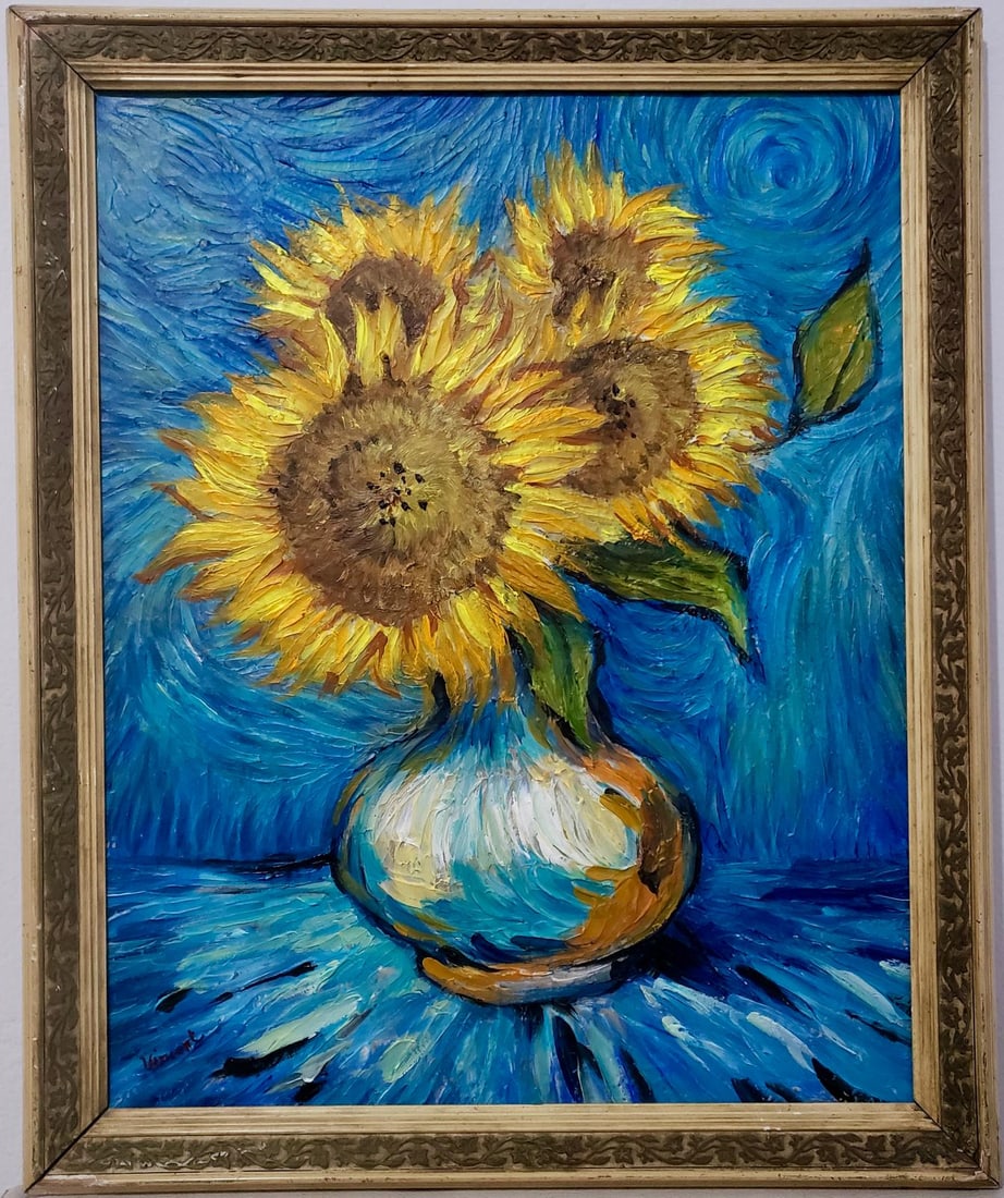 Vincent Van Gogh Dutch 1853-1890 Oil on Canvas painting in the style of Gaugin, Degas Era.COA (1 of 9)