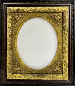 19th Century Carved Baroque / Rococo Picture Frame . Wood / Gold Finish