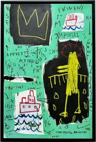 Jean Michel Basquiat Abstract In The Style of. Pollock Andy Warhol Era Acrylic on Canvas