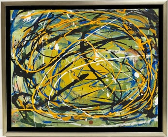 Jackson Pollock American Oil on canvas Painting In The Style of. Rothko Kline de Kooning O'Keeffe.