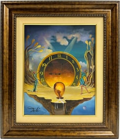 Salvador Dali Spanish 1904 - 1989 Oil on Canvas Painting in the style of. Magritte Ernst Picasso Era