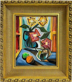 Pablo Picasso Spanish 1881-1973 Beautiful Oil On Canvas Painting In The Style Of. Dali, Magritte COA (1 of 8)