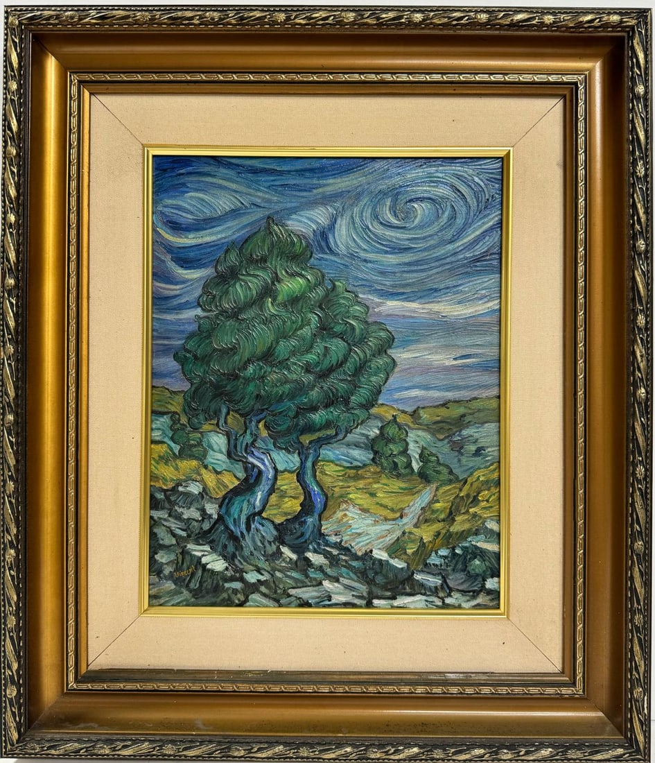 Vincent Van Gogh Dutch 1853-1890 Oil on Canvas painting in the style of Gaugin, Degas Era. (1 of 7)