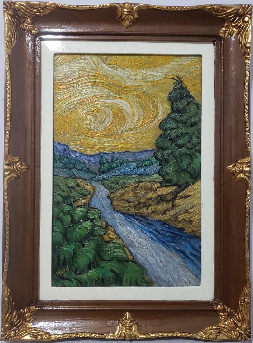 Vincent Van Gogh Dutch 1853-1890 Oil on Canvas painting  in the style of .Gaugin, Degas Era. (1 of 6)