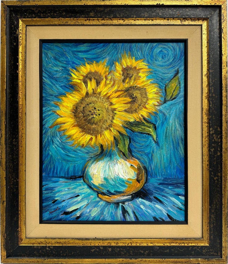 Vincent Van Gogh Dutch 1853-1890 Oil on Canvas painting in the style of Gaugin, Degas Era.COA (1 of 7)