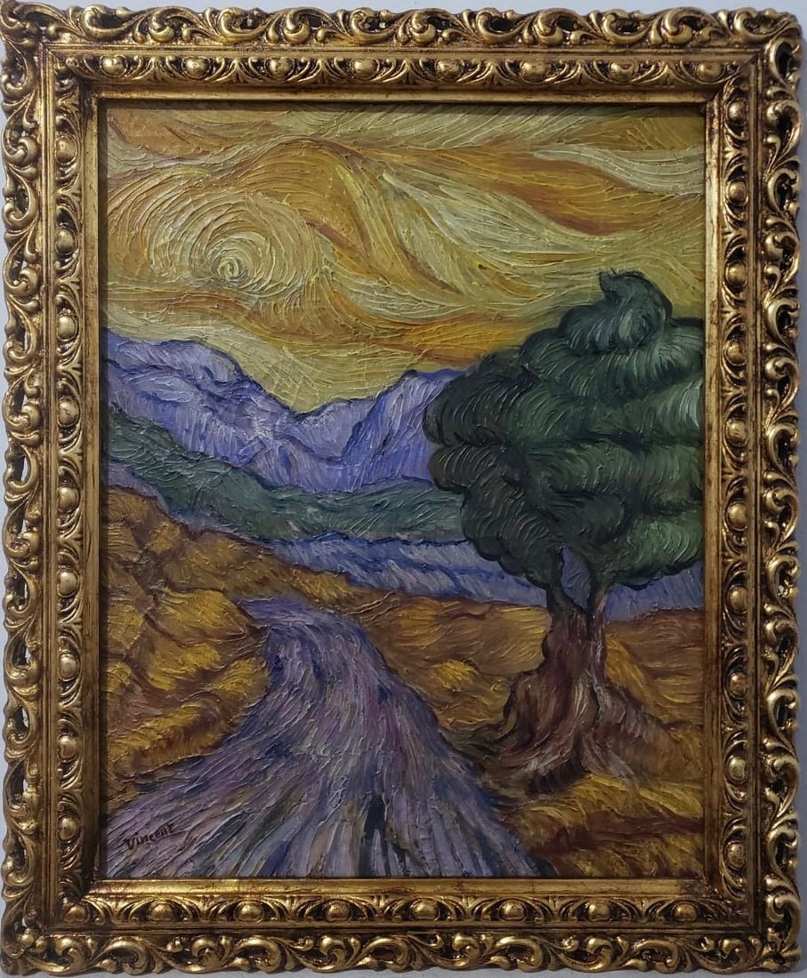 Vincent Van Gogh Dutch 1853-1890 Oil on Canvas painting in the style of Gaugin, Degas Era (1 of 6)