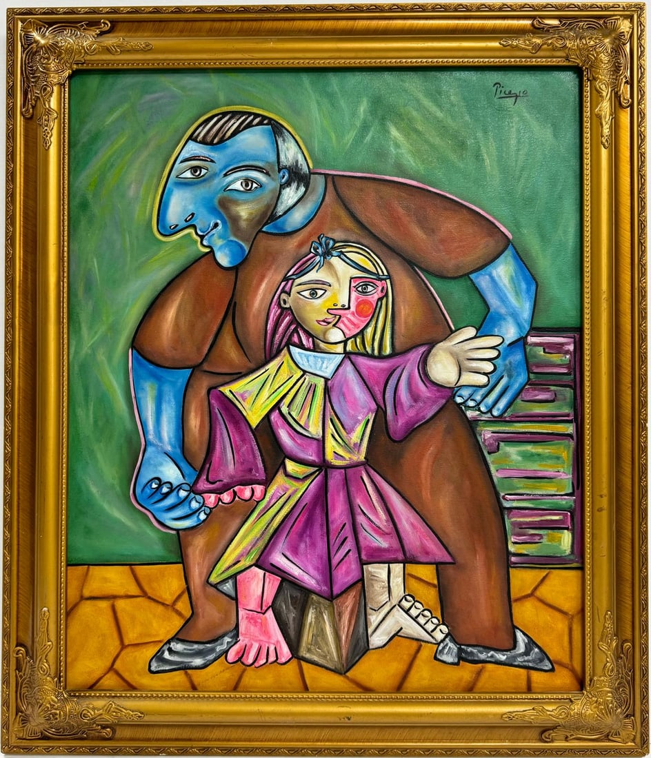 Pablo Picasso Spanish 1881-1973 Beautiful Oil On Canvas Painting in the style of. Dali Magritte, Era (1 of 6)