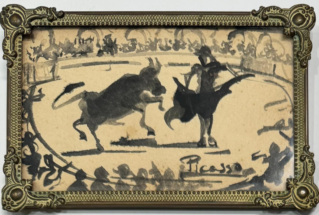 Pablo Picasso Spanish 1881-1973 Drawing Ink on Paper Painting in the style of. Dali Magritte, Era (1 of 7)