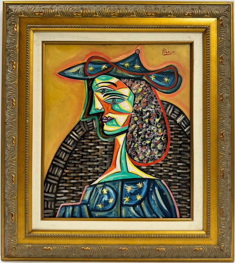 Pablo Picasso Spanish 1881-1973 Oil on Canvas Painting in the style of. Dali Magritte, Era (1 of 9)