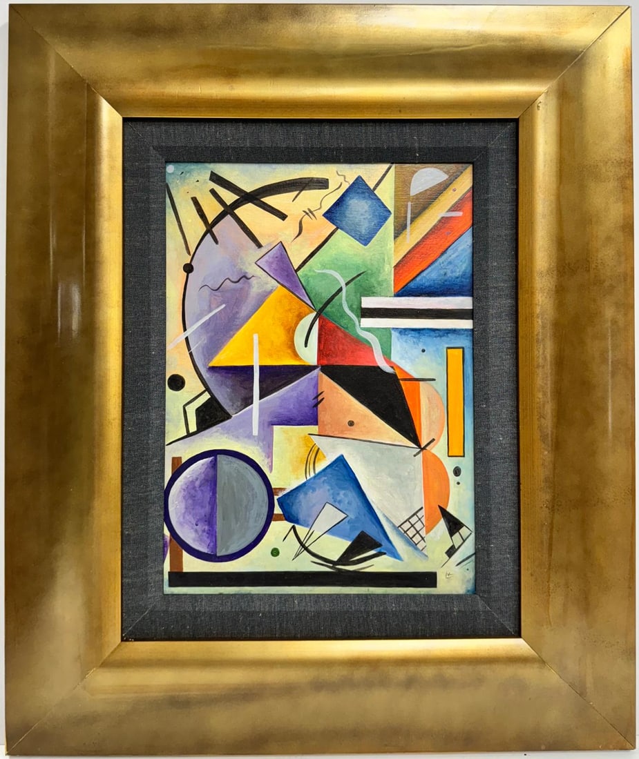 Wassily Kandinsky 1866 - 1944 Oil on Canvas Painting in the style of. Mondrian. Kazimir Malevich Era (1 of 6)