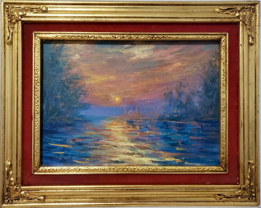 Claude Monet French 1840 - 1926 Oil on canvas Painting in the style of Renoir Degas Manet Era. (1 of 6)