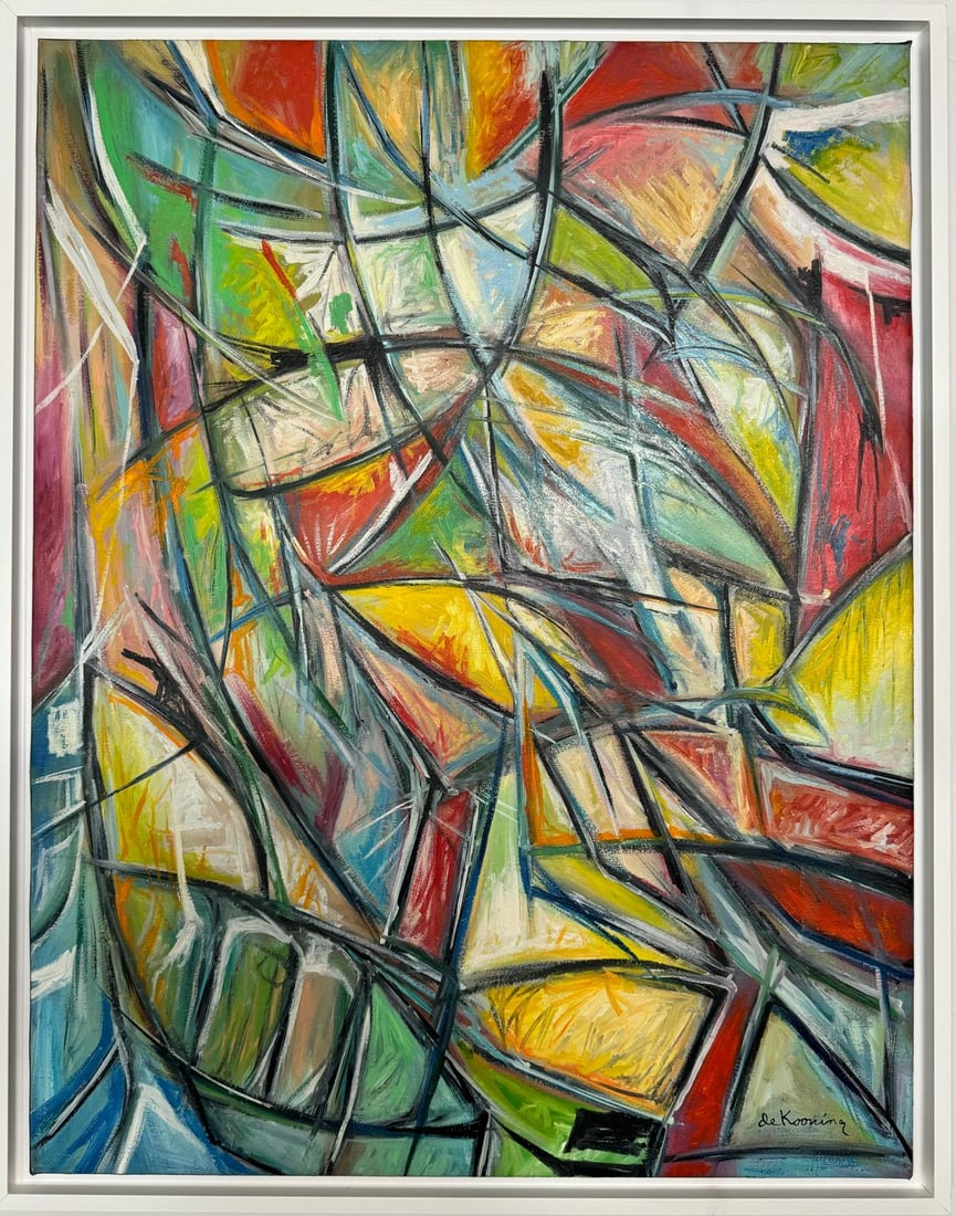 Willem de Kooning American 1904 - 1997 In The Style of Oil on canvas painting Pollock Kline (1 of 6)