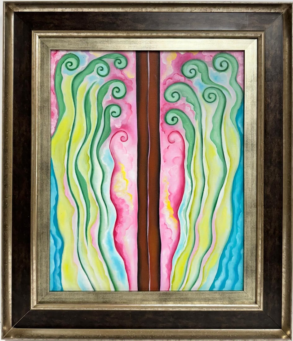 Georgia O'Keeffe American 1887 - 1986 Untitled Oil On Canvas Painting in the style of, Pollock (1 of 7)