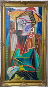 Pablo Picasso Spanish 1881-1973 Beautiful Oil On Canvas Painting in the style of. Dali Magritte, Era (1 of 6)