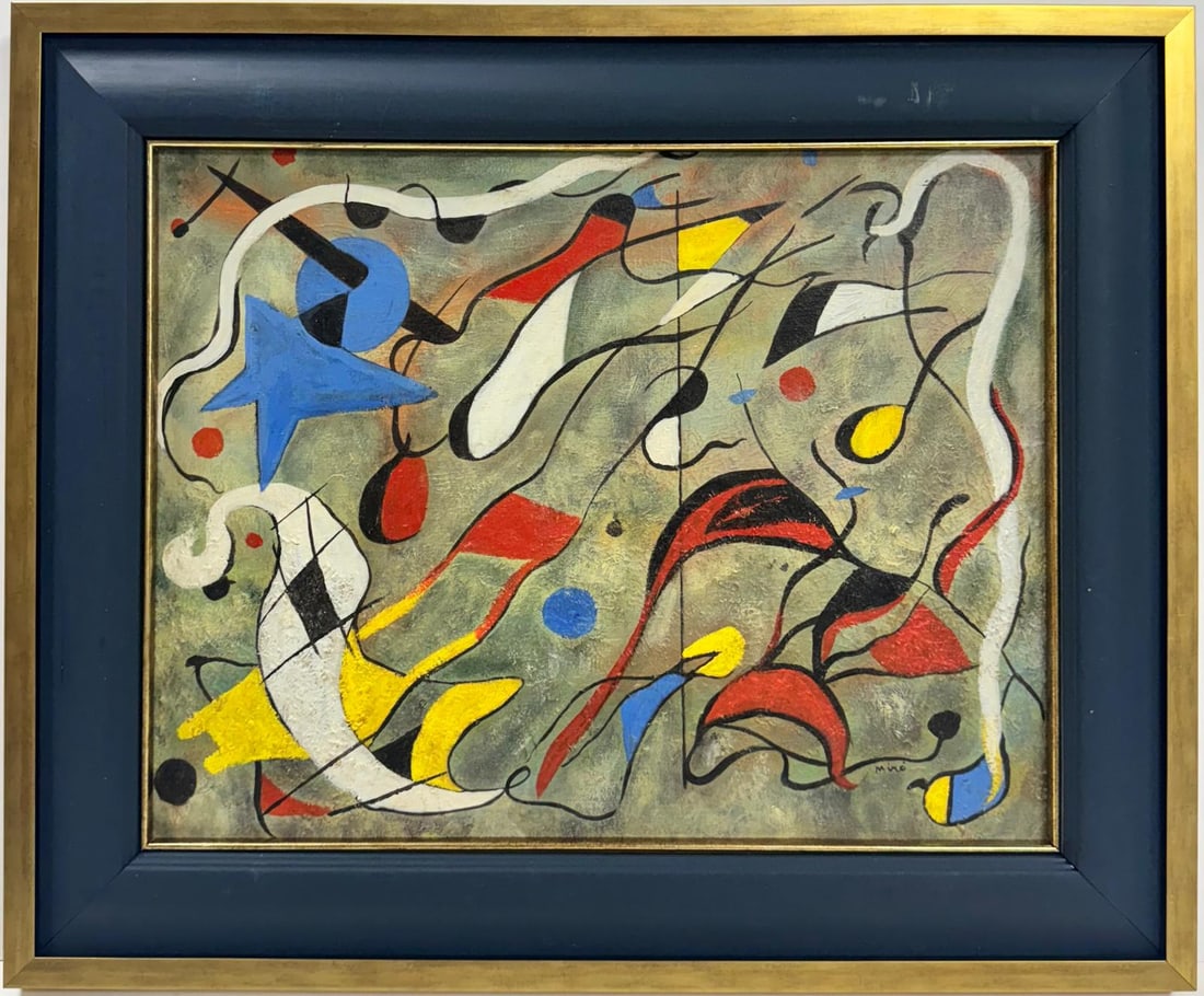 Joan Miro Spanish 1893 - 1983 Oil on Canvas in the style of. Dali Picasso Magritte Chagall Era (1 of 7)