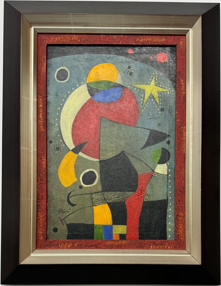 Joan Miro Spanish 1893 - 1983 Oil on Canvas in the style of. Dali Picasso Magritte Chagall Era (1 of 7)