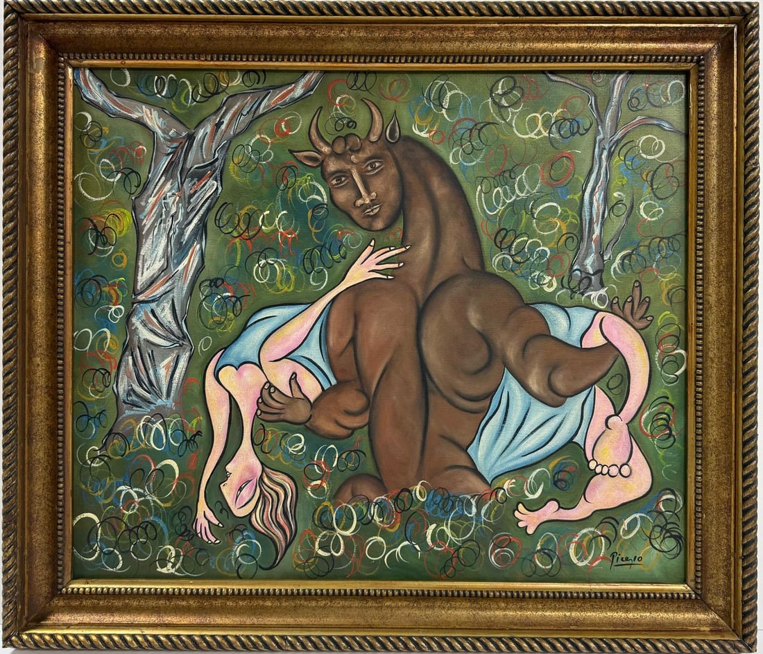 Pablo Picasso Spanish 1881-1973 Oil On Canvas "Mystical Forest Nymp" in the style of Painting. Dali (1 of 11)