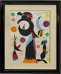 Joan Miro Spanish 1893 - 1983 Gouache on Paper in the style of. "Vibrant Abstraction" Chagall Era