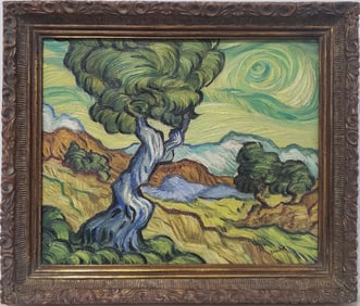 Vincent Van Gogh Dutch 1853-1890 Oil on Canvas painting in the style of "Landschap"Degas Era.