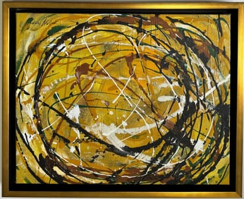 Jackson Pollock American Oil on canvas Painting in the style of Rothko Kline de Kooning O'Keeffe.