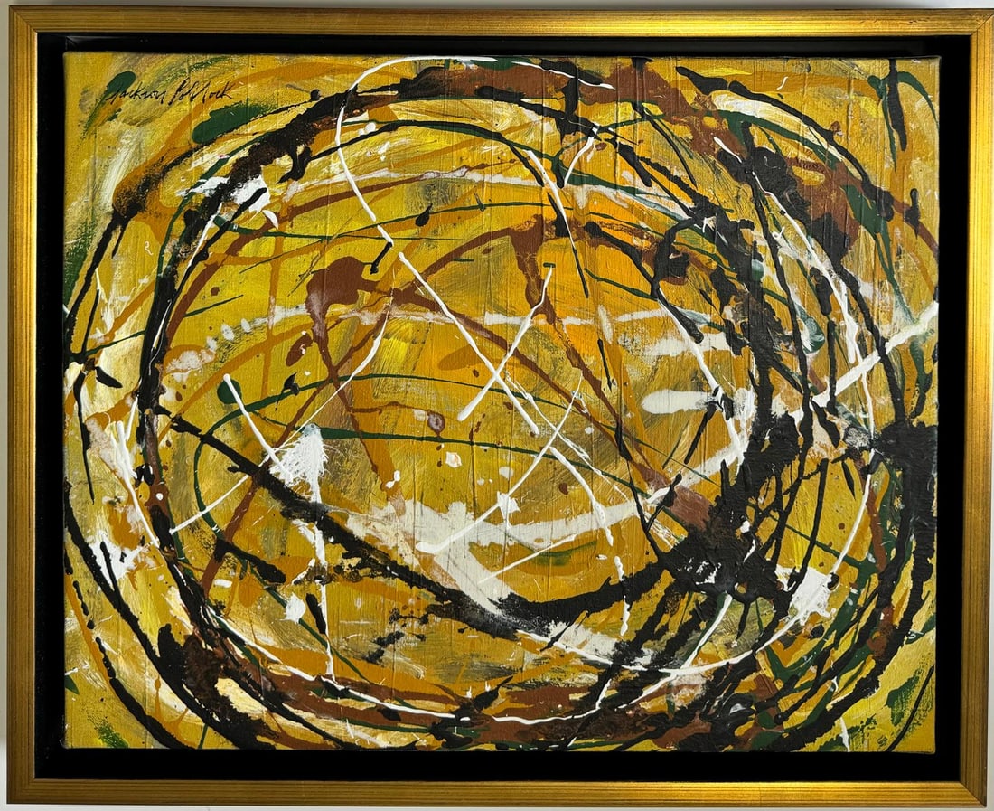 Jackson Pollock American Oil on canvas Painting in the style of Rothko Kline de Kooning O'Keeffe. (1 of 9)