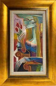 Pablo Picasso Spanish 1881-1973 Beautiful Oil On Canvas Painting in the style of. Dali Magritte, Era