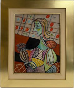 Pablo Picasso Spanish 1881-1973 Oil On Canvas in the style of Painting. Dali, Magritte, Chagall Era