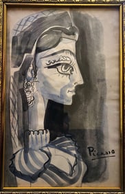 Pablo Picasso Spanish 1881-1973 Oil On Canvas in the style of Painting. Dali, Magritte, Chagall Era