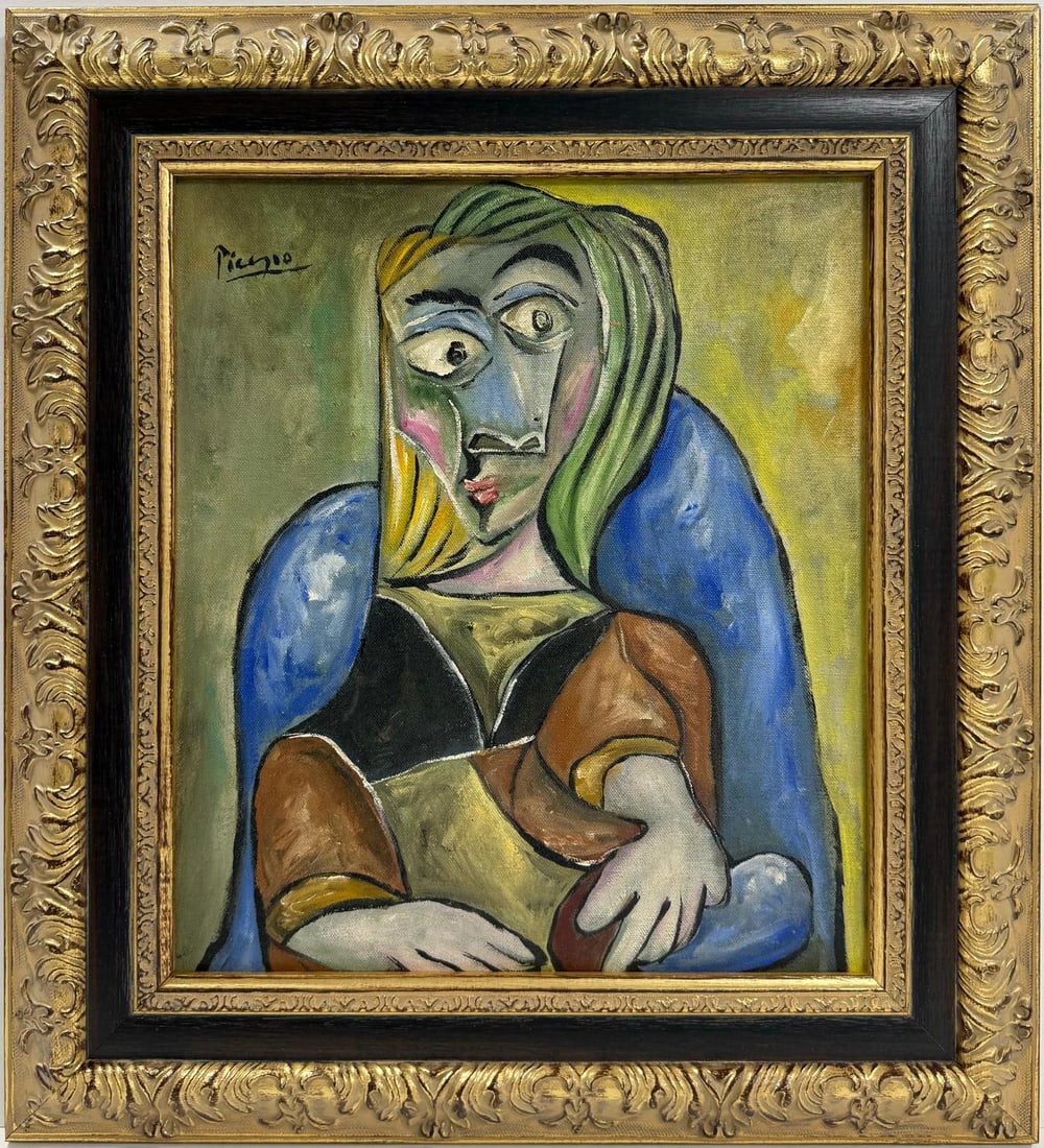 Pablo Picasso Spanish 1881-1973 Oil On Canvas in the style of Painting. Dali, Magritte, Chagall Era (1 of 7)