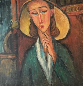 Amedeo Modigliani 1884 - 1920 Italian Oil on Canvas in the style of . Utrillo.Brancusi Picasso Era