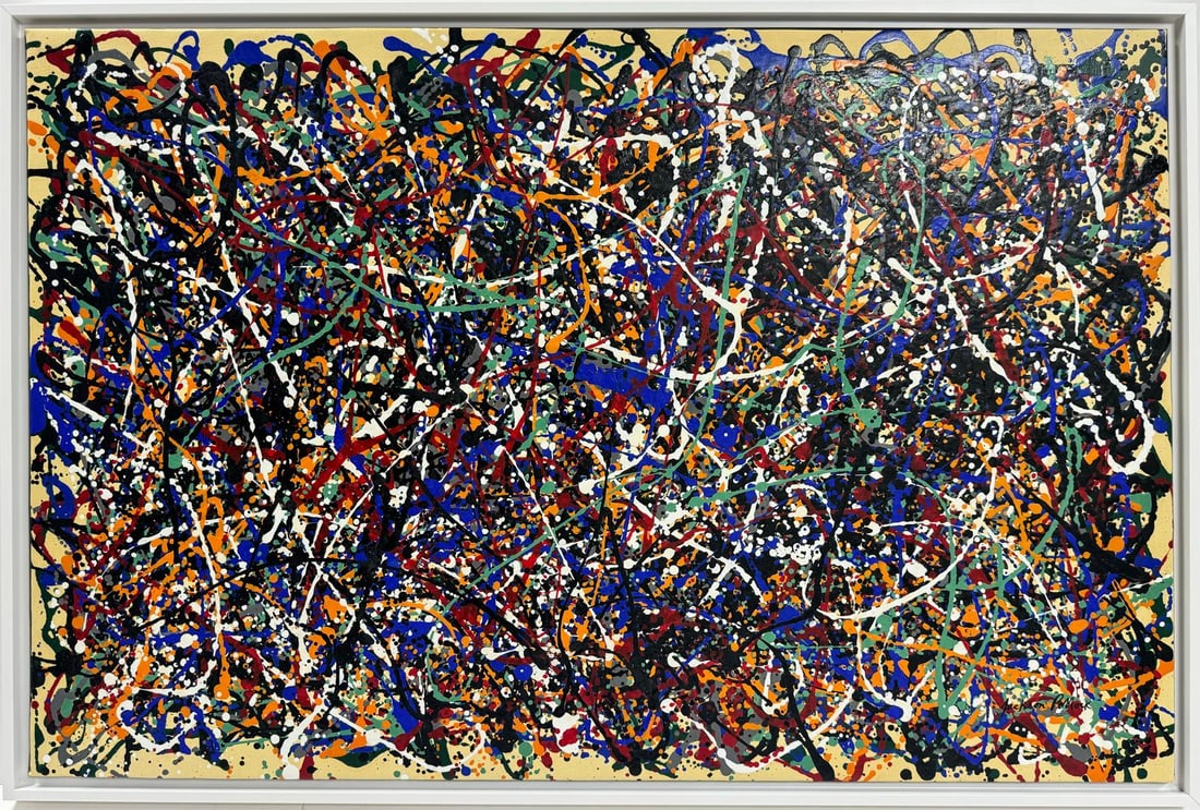 Jackson Pollock American Oil on canvas Painting In The Style of. Rothko Kline de Kooning O'Keeffe. (1 of 7)