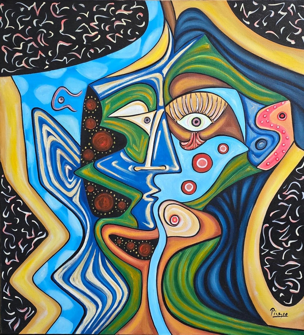 Pablo Picasso Spanish 1881-1973 Beautiful Oil On Canvas Painting In The Style Of. Dali Magritte, Era (1 of 6)