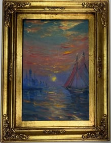 Claude Monet French 1840 - 1926 Oil on canvas Painting in the style of Renoir Era.
