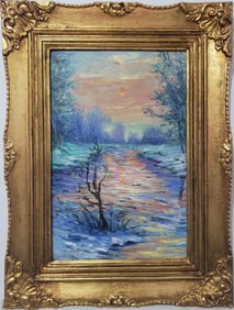Claude Monet French 1840 - 1926 Oil on canvas Painting in the style of Renoir Era.
