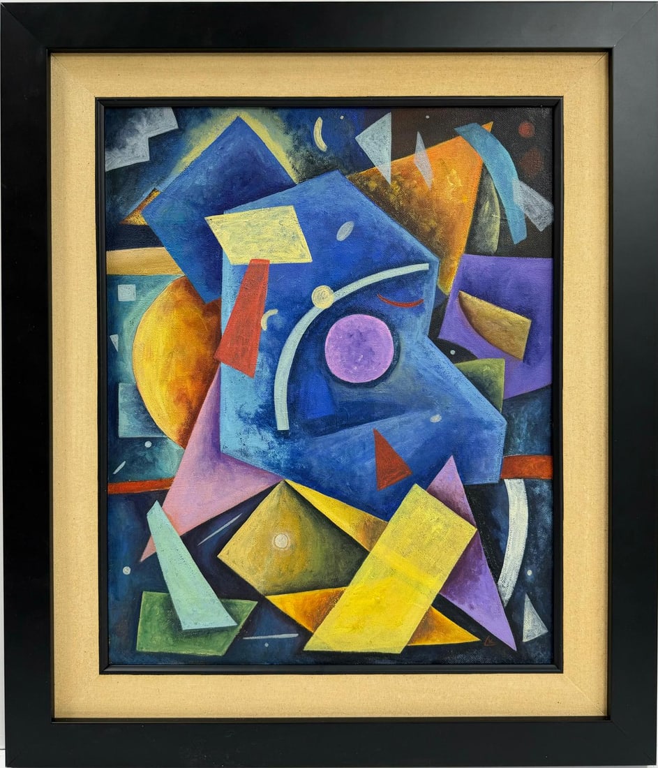 Wassily Kandinsky 1866 - 1944 Oil on Canvas Painting in the style of. Mondrian. Kazimir Malevich Era (1 of 8)