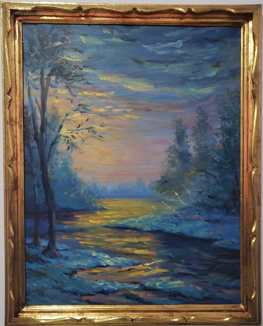 Claude French 1840 1926 Oil On Canvas Painting In The Style Of