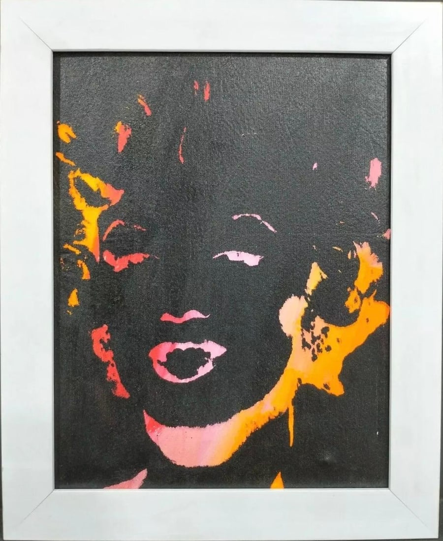 Andy Warhol American 1928-1987 Silkscreen ink on Canvas Painting in the style Pop Art Era (1 of 8)