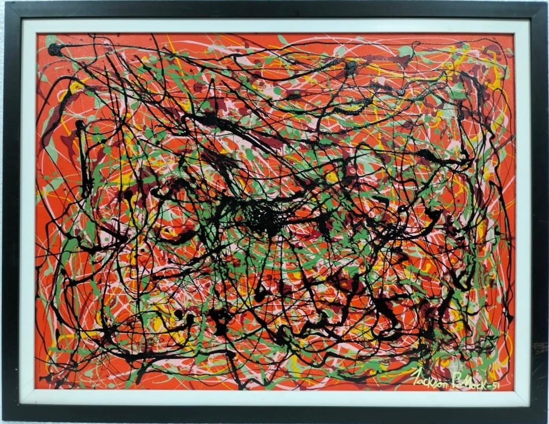 Jackson Pollock American Oil On Canvas Painting In The Style Of. Rothko