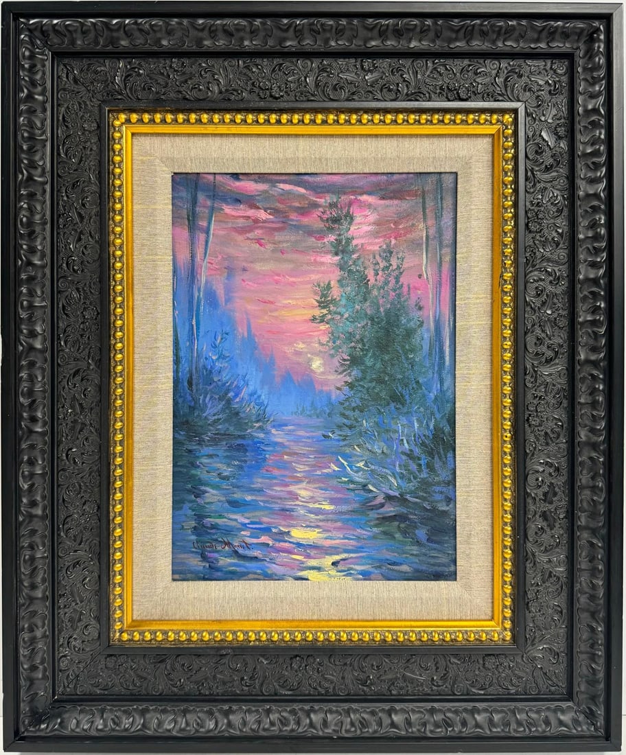 Claude Monet French 1840 - 1926 Oil on canvas Painting in the style of Renoir Era. (1 of 9)